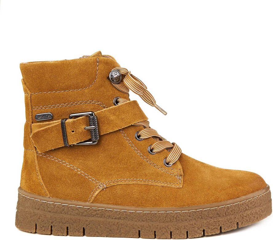 Marco Tozzi mostard boots burined echt lederen zln