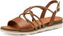 Marco Tozzi MT Soft Lining Dames Slippers en Sandalen COGNAC COMB - Thumbnail 3