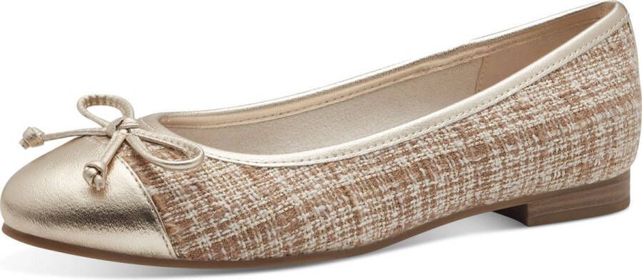 Marco Tozzi MT Vegan Soft Lining + Feel Me insole Dames Ballerina's CREAM MULTI