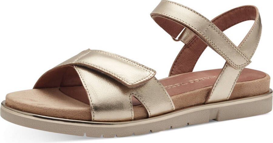 Marco Tozzi premio all Leather with Feel Me Softstep Footbed Dames Sandalen GOLD