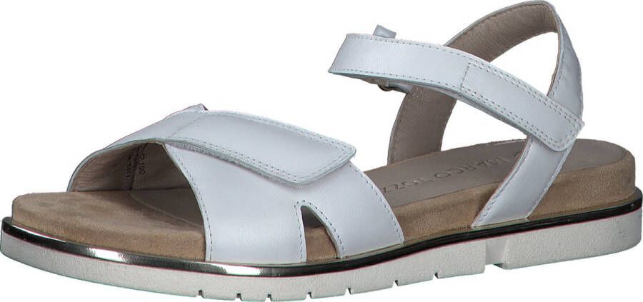 Marco Tozzi premio all Leather with Feel Me Softstep Footbed Dames Sandalen WHITE