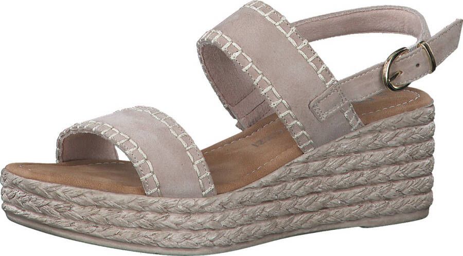 Marco Tozzi premio Leather Soft Lining and Feel Me Softstep Insole Dames Sandalen NUDE