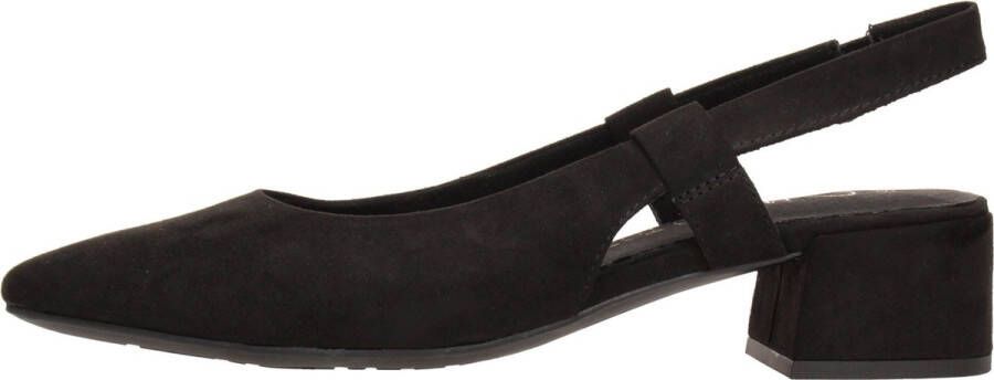 Marco tozzi Zwarte Slingback Schoenen Vegan Suède Black Dames