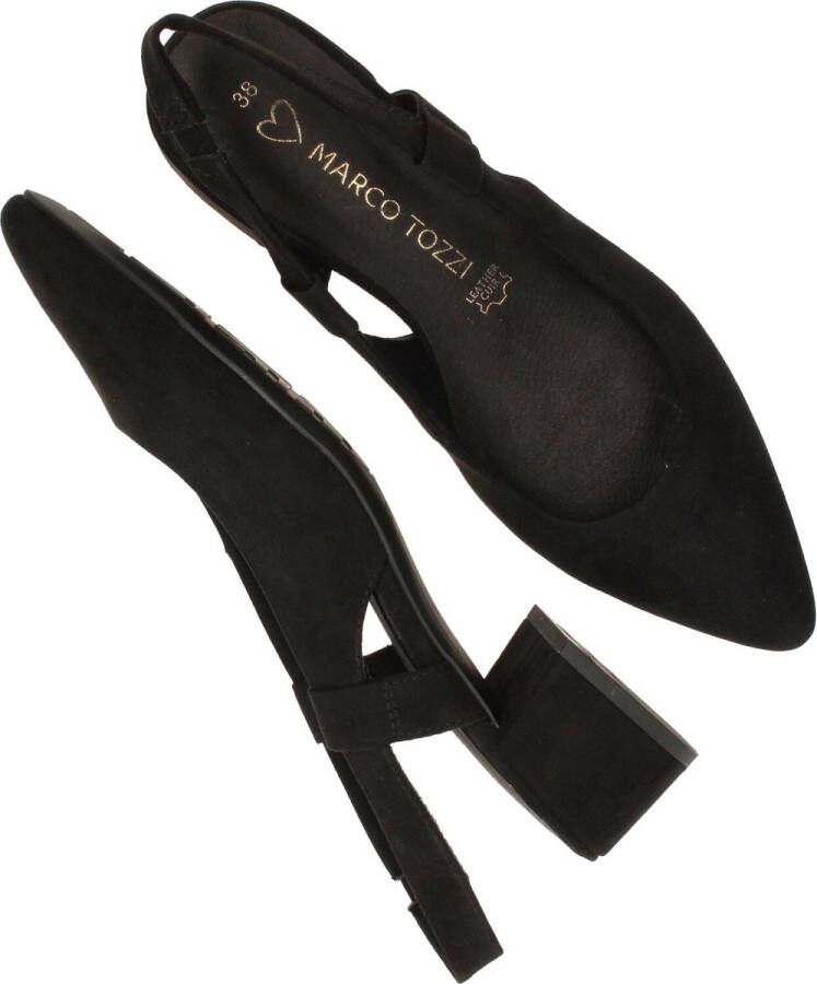 Marco tozzi Zwarte Slingback Schoenen Vegan Suède Black Dames