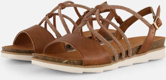 Marco Tozzi MT Soft Lining Dames Slippers en Sandalen COGNAC COMB