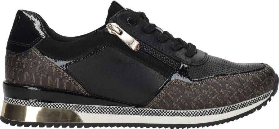 Marco tozzi Stijlvolle Sneaker met Speelse Print en Gouden Accenten Black Dames