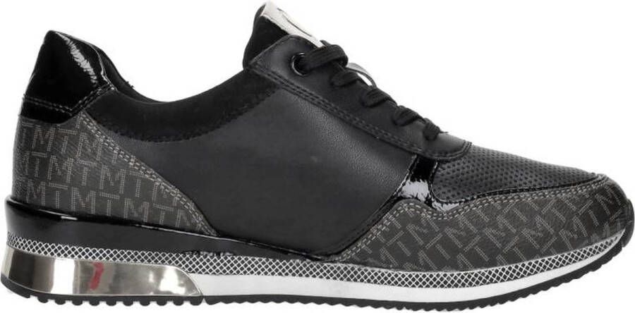 Marco tozzi Stijlvolle Sneaker met Speelse Print en Gouden Accenten Black Dames