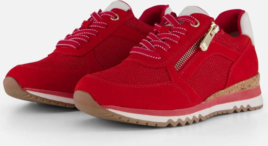 Marco Tozzi Sneakers met sleehak vrijetijdsschoen lage schoen veterschoen in vegan uitvoering