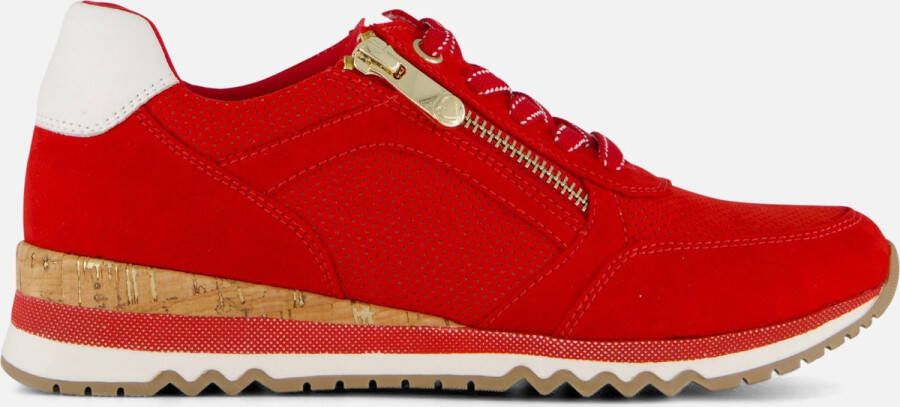 Marco Tozzi Sneakers met sleehak vrijetijdsschoen lage schoen veterschoen in vegan uitvoering