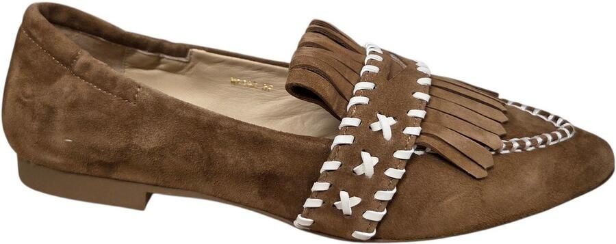 Maripe MA152 Combi Cognac Ivory Instappers Bruin Suede Dames Cogna