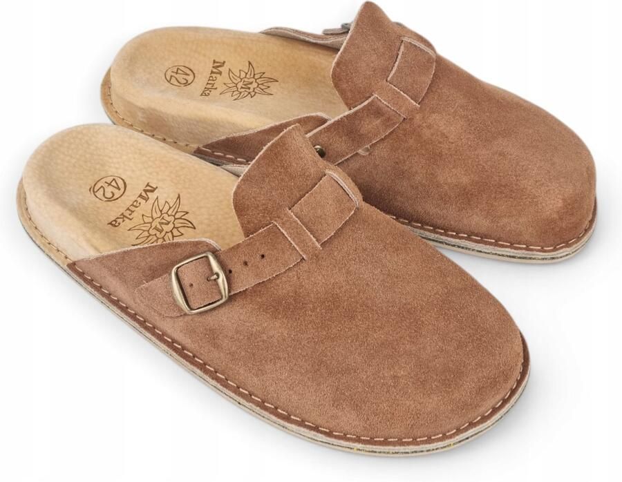 Marka Herenslippers Leer Toffee Comfort Profiel