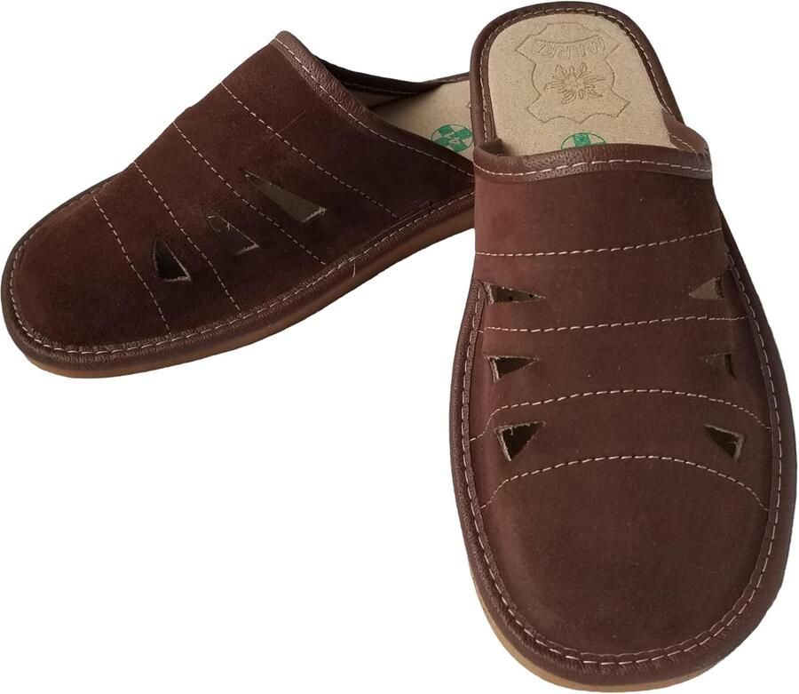 Heren Leren Pantoffels Ademend & Comfortabel Bruin