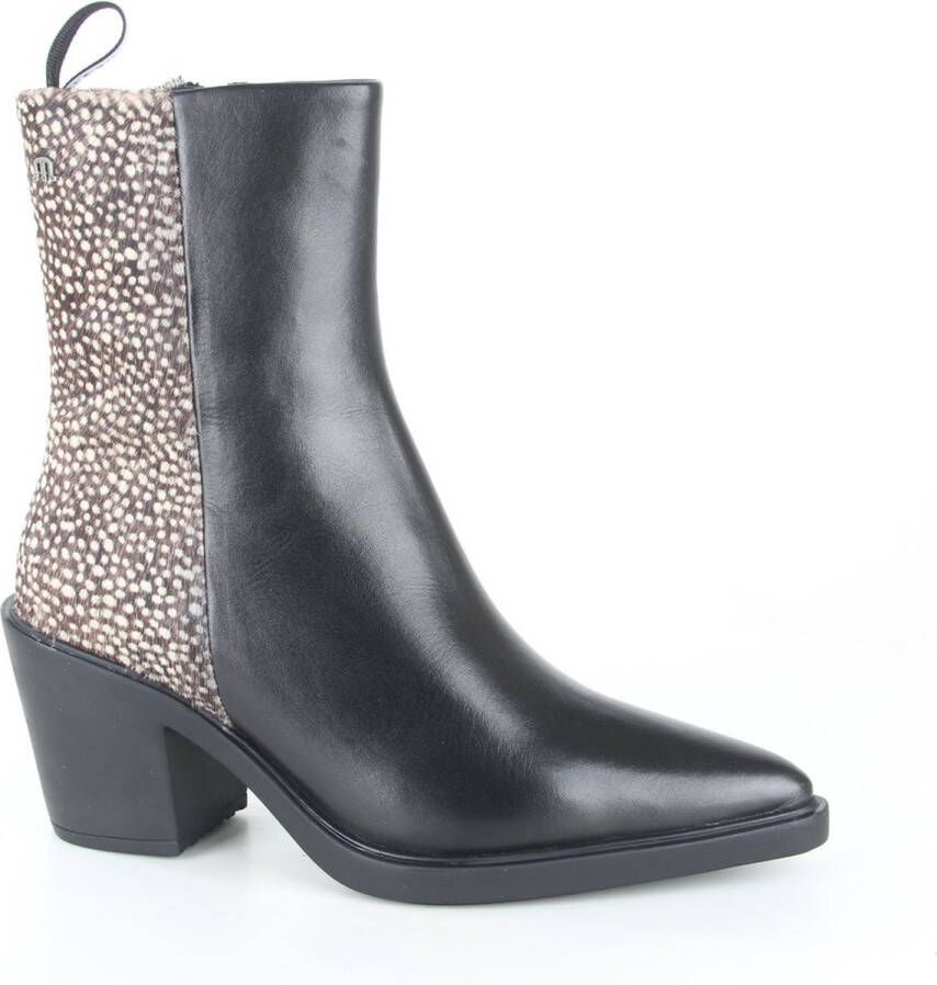 Maruti Gisele Leather Pixel Zwart Leer Enkellaars met hak Dames - Foto 2