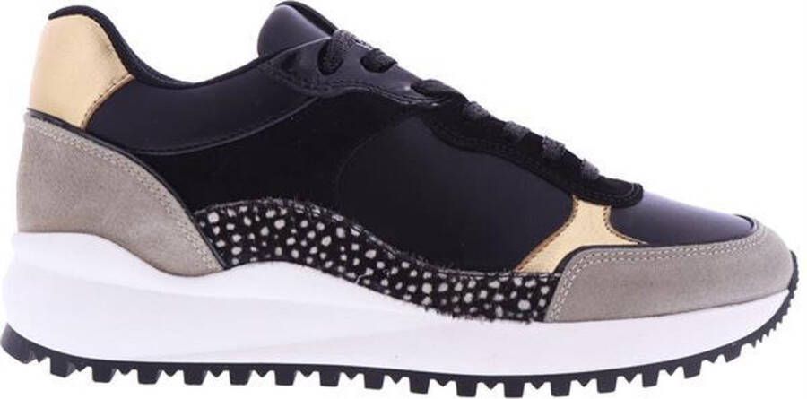 Maruti Billa Sneakers Zwart Black Beige Metallic Gold