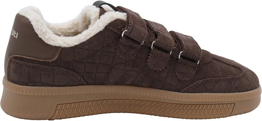 Maruti Yana Suede Brown D00 Sneakers Bruin Suede Dames Klittenbandsluiting Bruin