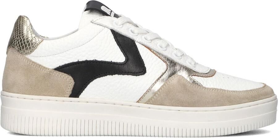Maruti Witte leren sneakers met beige suède