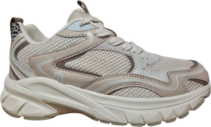 Maruti Novi Leath V17 Sneakers Offwhite Beige Leer en Textiel Dames Offwhite Beige