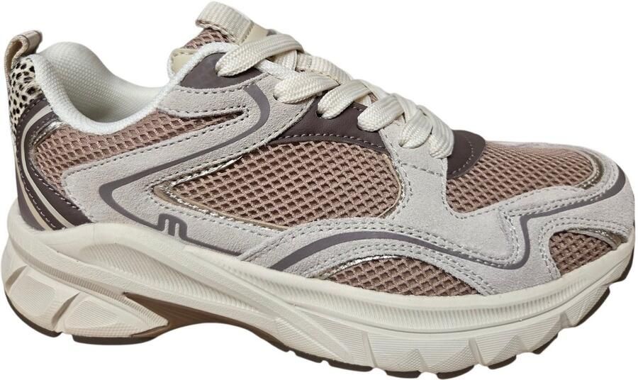 Maruti Novi Leather Nude J39 Sneakers Offwhite Beige Tijgerprint Leer en Mesh Dames Offwhite Beige Tijgerprint - Foto 2
