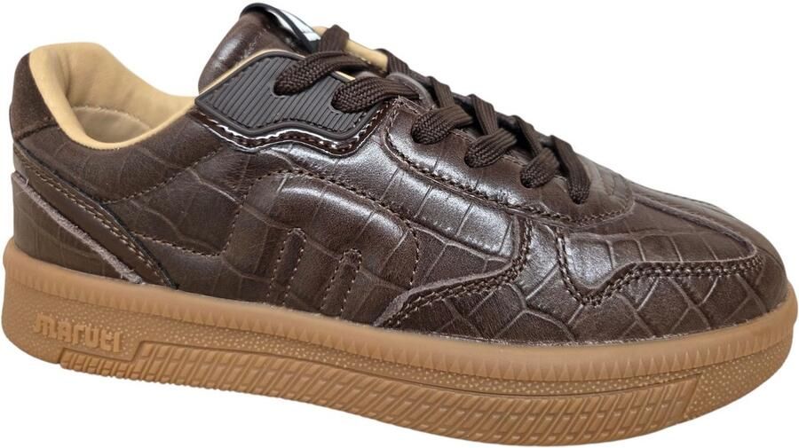 Maruti Yale Leather Croco Brown D66 Sneakers Bruin Leer Crocoprint Dames Bruin