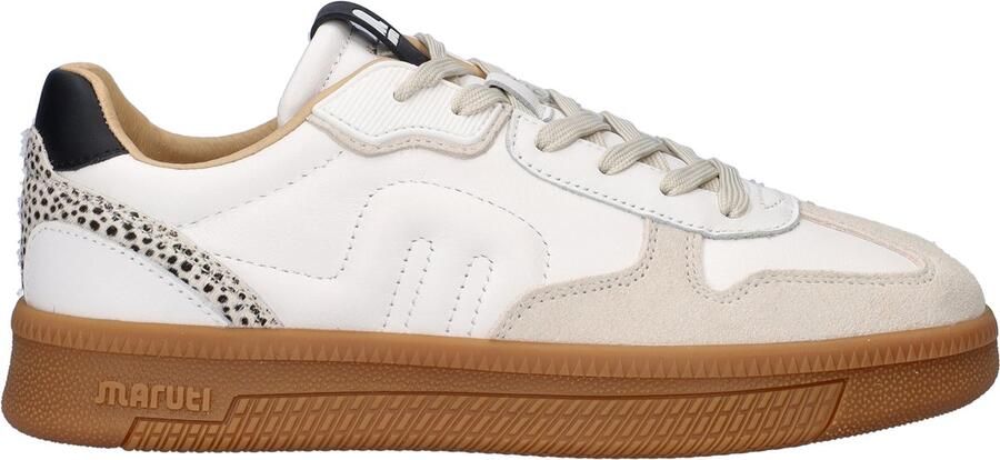 Maruti Yale Suede BSA White Beige Black Dames Sneakers Wit - Foto 5