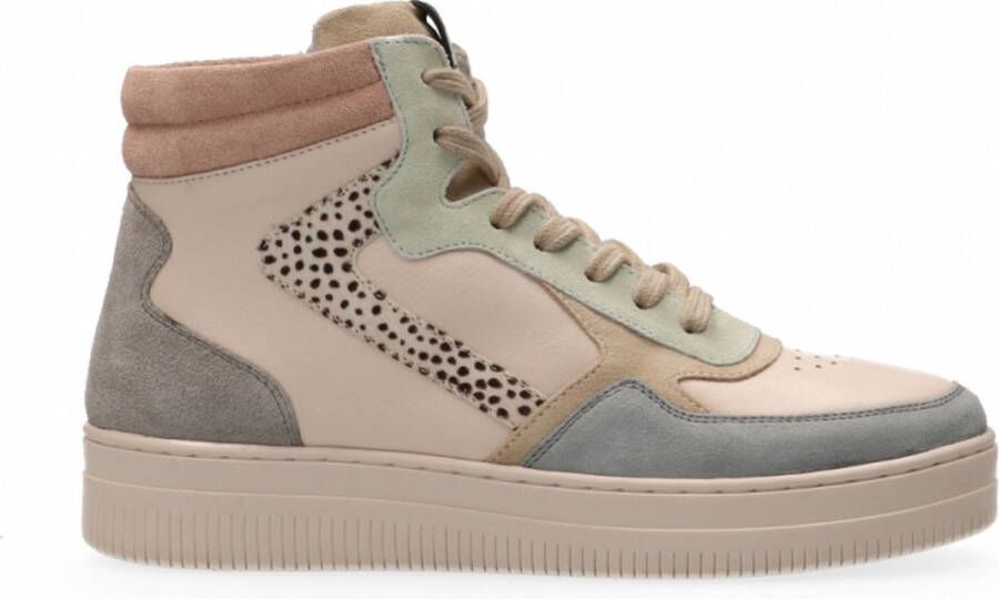Maruti Mona Beige Blue Multi Sneakers hoge sneakers - Schoenen.nl