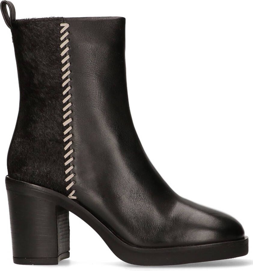 Maruti Steffi Enkellaarsjes op hak Zwart Black Pony Black Offwhite
