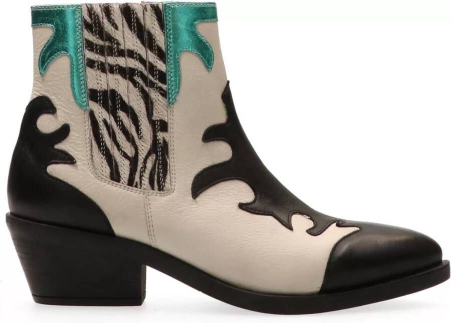 Maruti Tessy Cowboylaarzen Aqua Black Offwhite Aqua Zebr