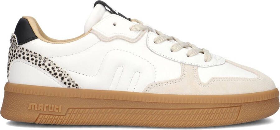 Maruti Yale Suede BSA White Beige Black Dames Sneakers Wit