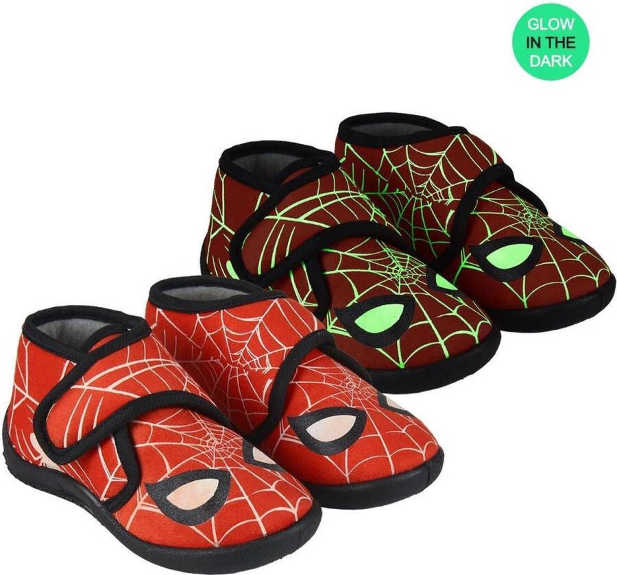 Marvel Spider Sloffen Glow in de dark Rood