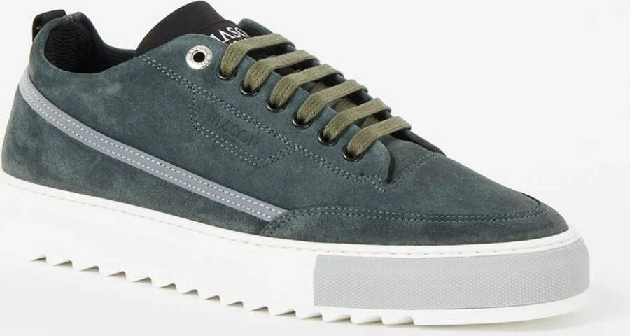 Mason Garments Torino sneaker van suède Groen