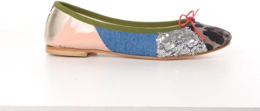 MAURY ballerine Skyler multi leopard jeans paillettes