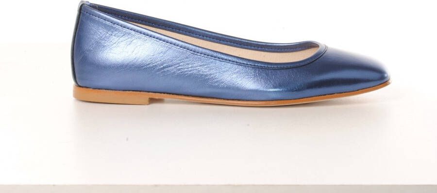 MAURY dames ballerina Romee in metallic blauw leder
