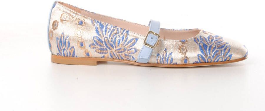 MAURY dames ballerine Fleur beige blauw