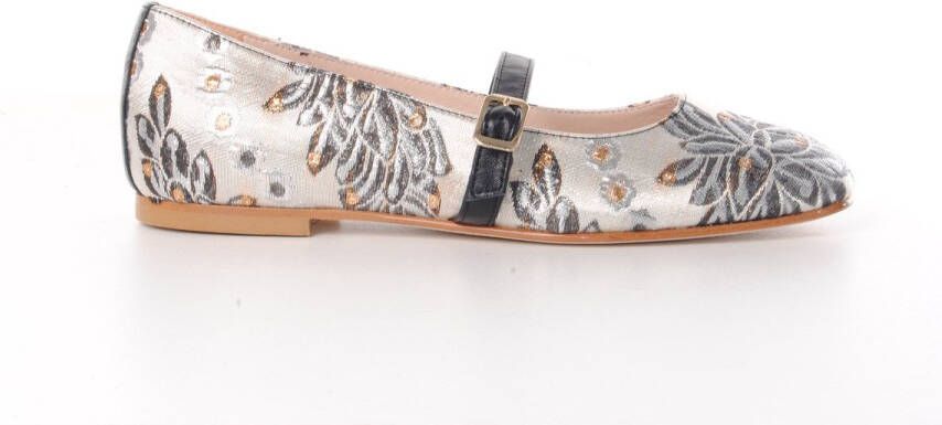 MAURY dames ballerine Fleur beige en zwart