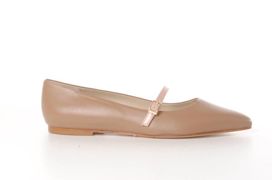 MAURY dames ballerine kardamom taupe leder
