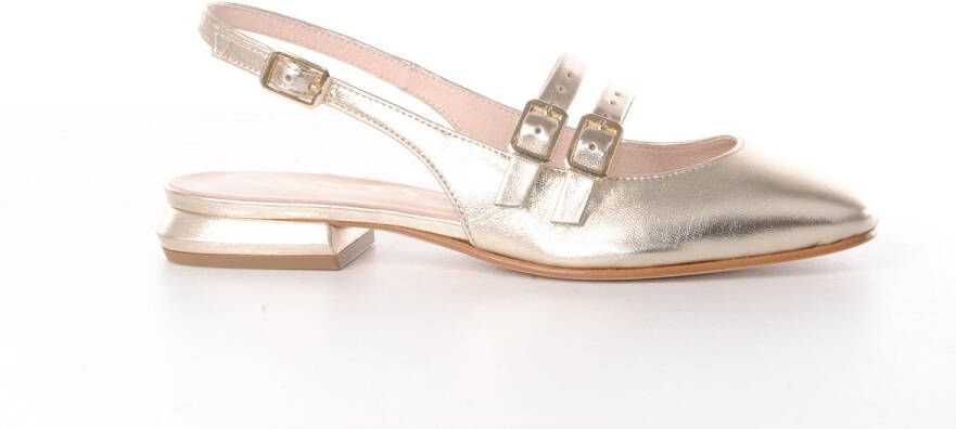 MAURY dames ballerine met riempjes Montana goud leder