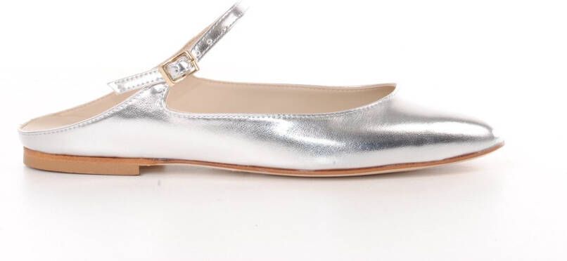 MAURY dames ballerine Palomita in zilver metallic leder