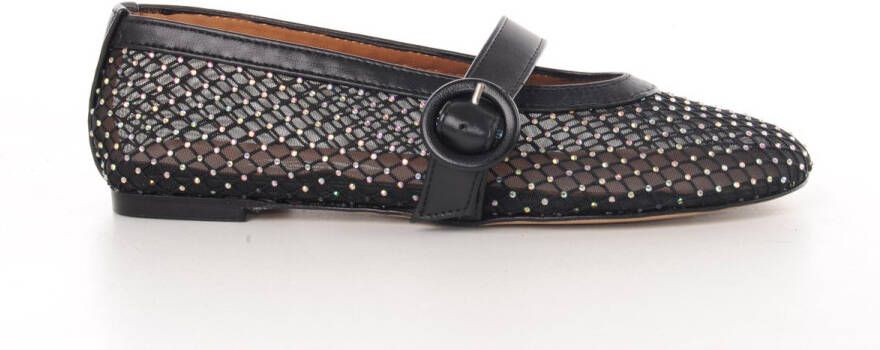 MAURY dames ballerine Salazar zwart netje met strass
