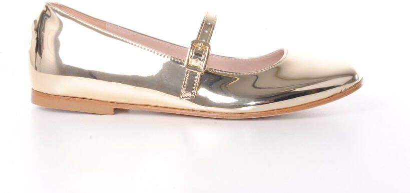 MAURY dames ballerine Venezuela leder metallic spiegel goud