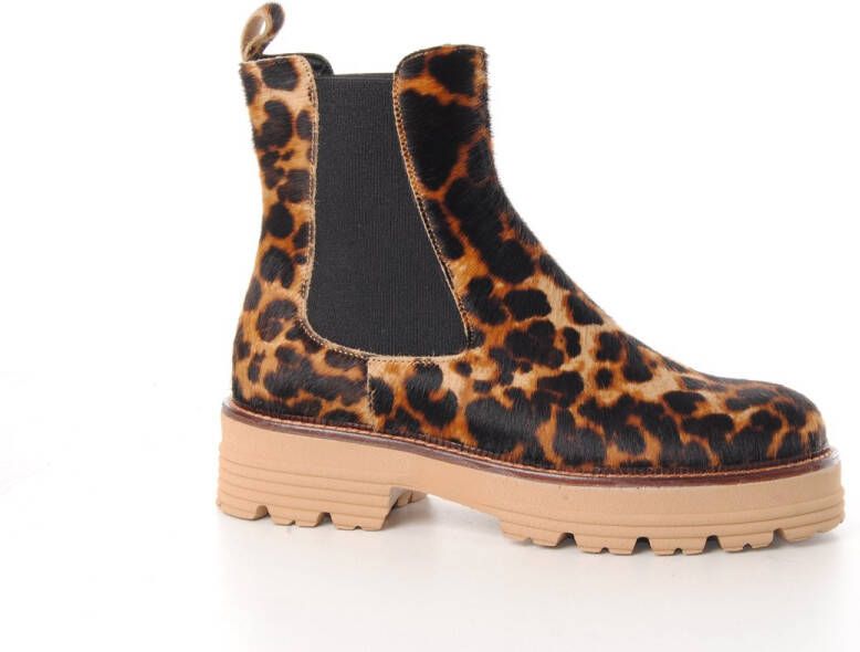 MAURY dames chelsea boot June Chelsea koeienhuid leopardprint