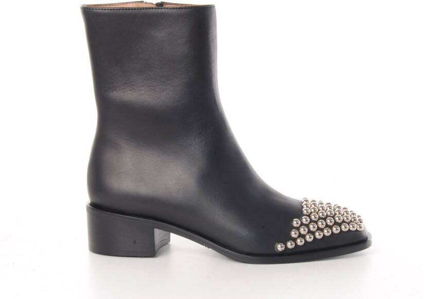 MAURY dames enkellaarsje Corazon leder zwart met studs