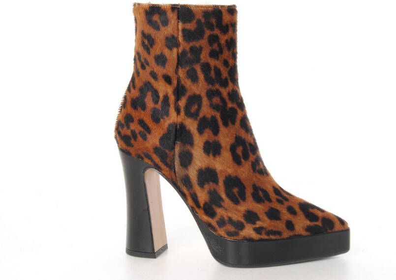 MAURY dames enkellaarsje Milady koeienhuid leopardprint