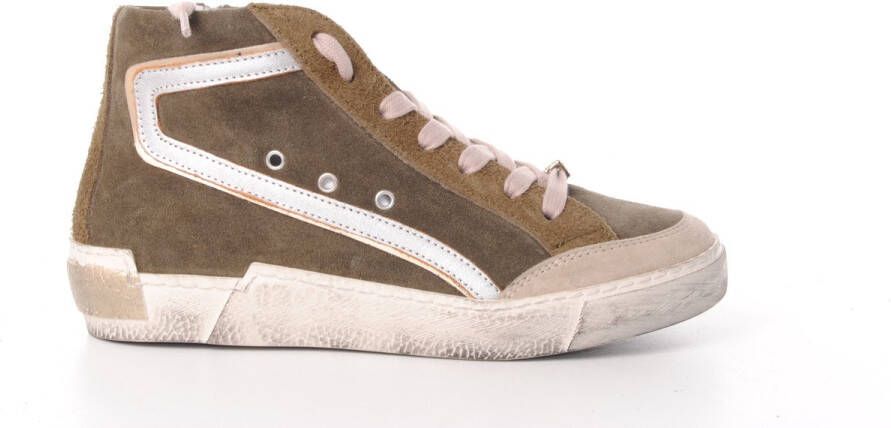 MAURY dames hoge sneaker Tormada kaki suède