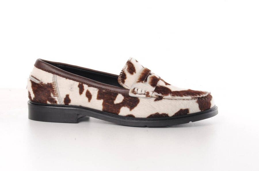MAURY dames loafer Naboo koeienhuid beige bruin