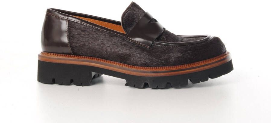 MAURY dames loafer Tintin koeienhuid bruin