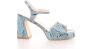 MAURY dames sandaal plateau tomme piton bleu - Thumbnail 2