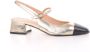 MAURY dames slingback in leder goud en zwart - Thumbnail 2