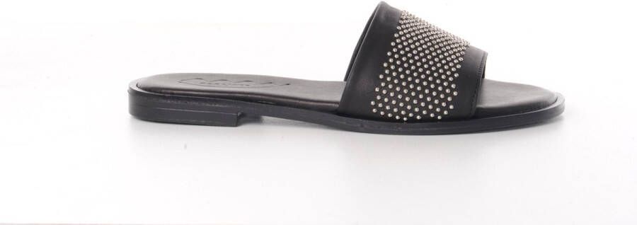 MAURY dames slippers Euripides in zwart leder met studs