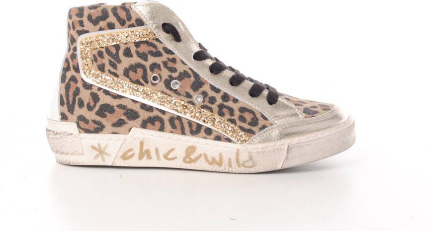 MAURY dames sneaker Kofun suède luipaardprint