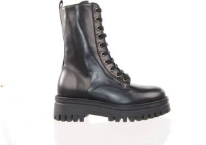 MAURY dames stijlvolle bikerboot zwart leder